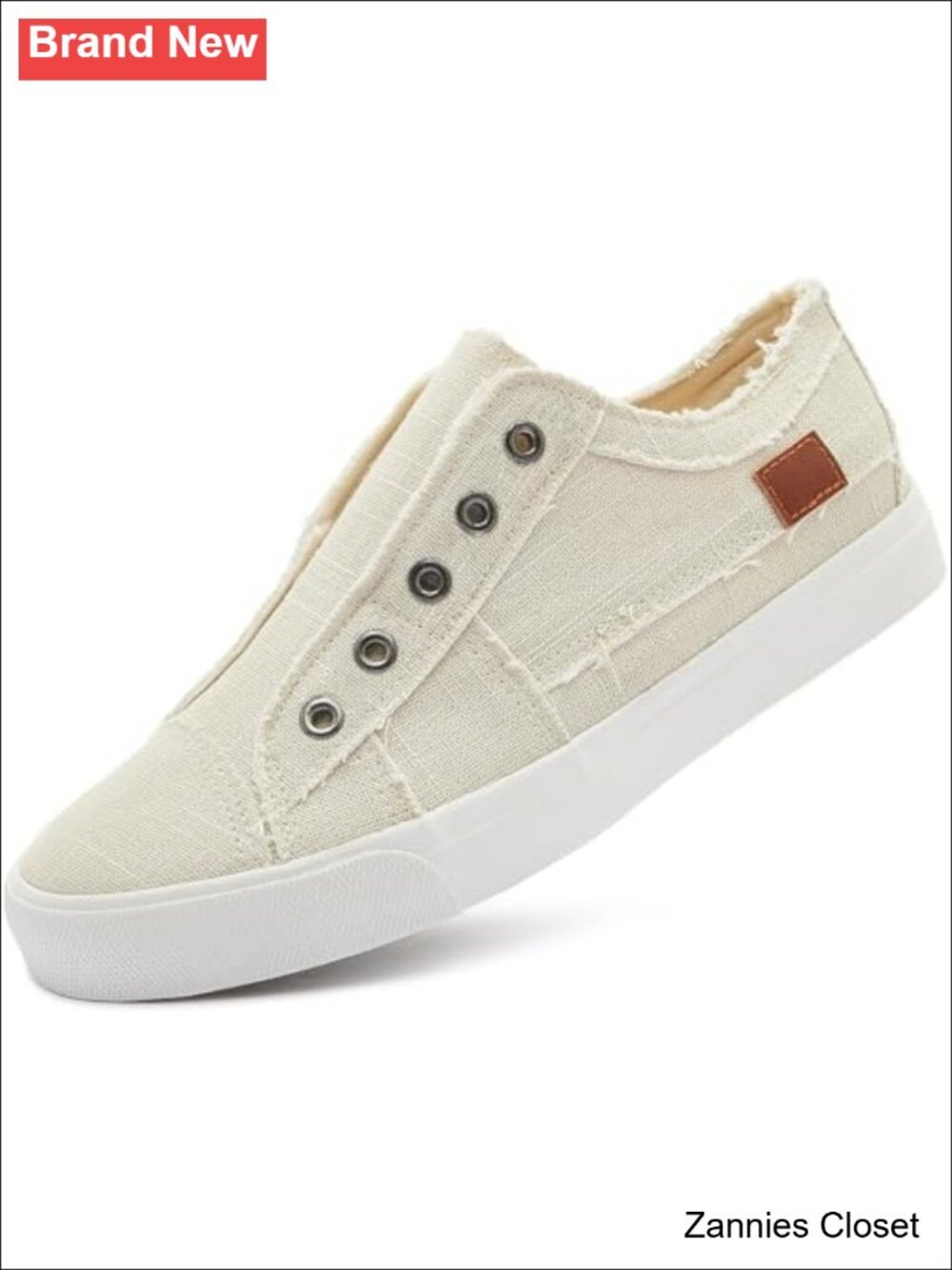 ✨ Womens Slip On Canvas Sneakers Non Slip Casual Low Top Walking Shoes